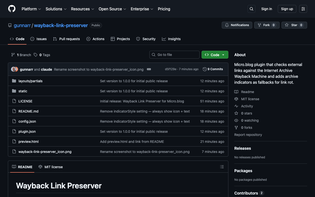 Github com gunnarr wayback link preserver.